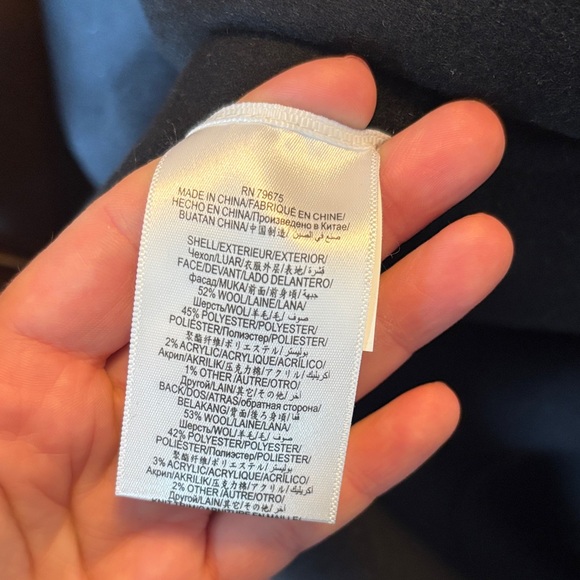 BCBGMaxAzria Two-Tone Shawl Collar Wrap Coat - Black & Charcoal - Picture 6 of 6